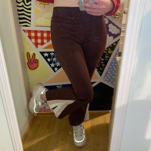 🤎 Brown Slit Flare Leggings